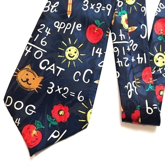 Teacher Necktie Navy Early‎ Education by Renaissance Handmade. - Picture 6 of 6